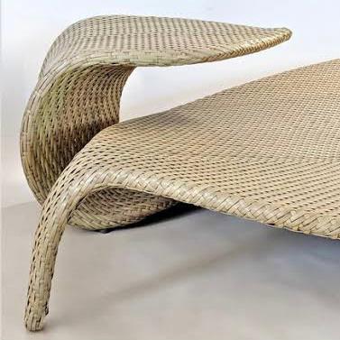 Dedon Furniture Outdoor Leaf Chair and Side Table